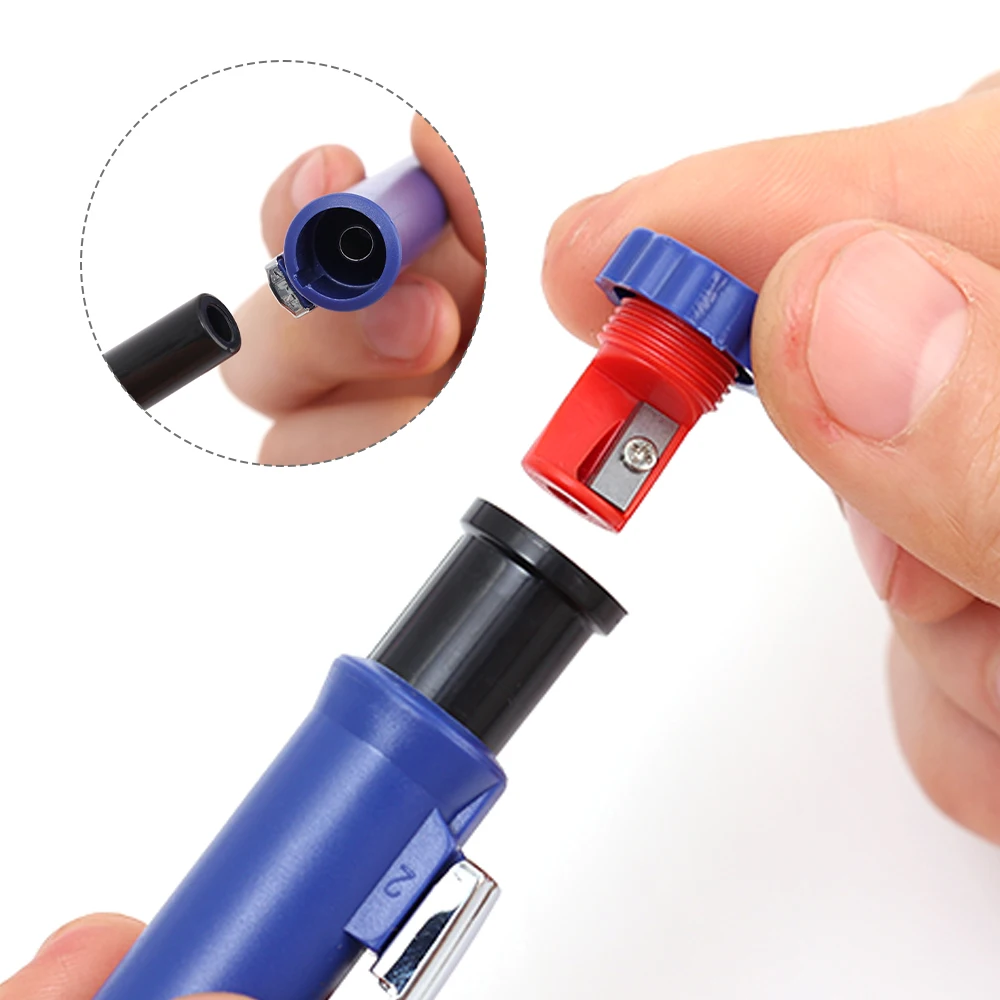 Solid Carpenter Pencil with Refill 40mm Long Nosed Deep Hole Mechanical Pencil Marker for Woodworking Construction 4-1Pack carpenter pencils