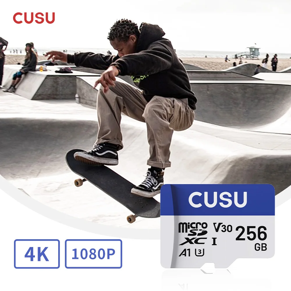 Cusus SD 카드 클래스 10 V30 U3 UHS-I, 64GB, 128GB, 256GB, 512GB, SDXC, 고속 4K, 오리지널 메모리 카드, 카메라 파일 저장용