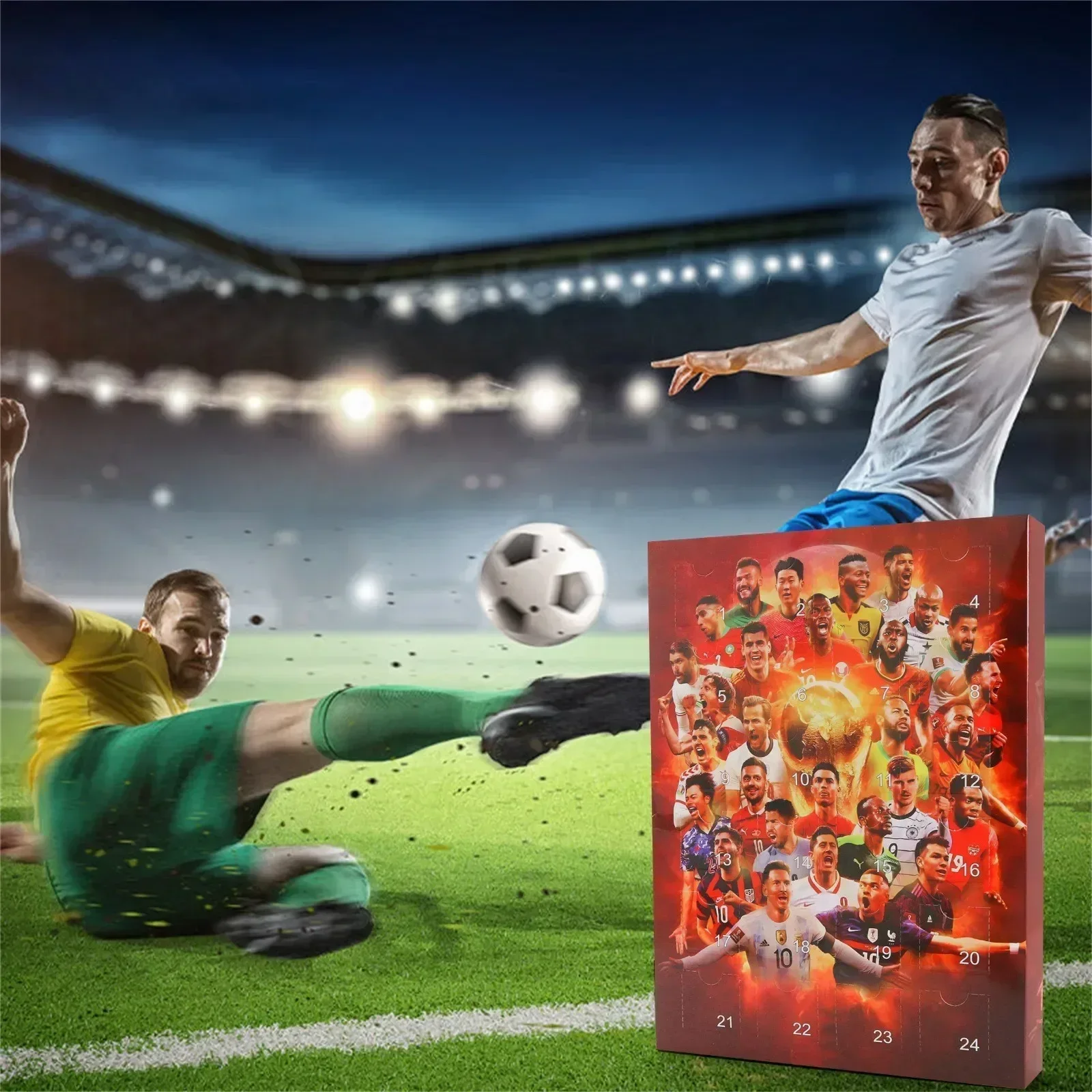 Soccer Advent Calendar Sports Xmas Countdown Calendar 24 Days Christmas Countdown Gift for Kids Adults