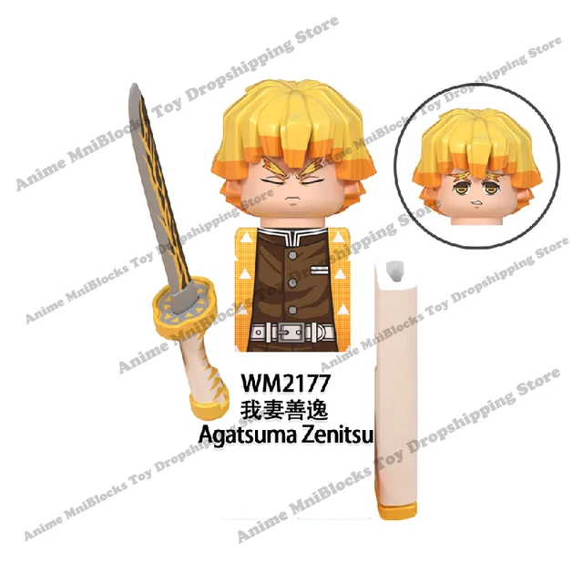 Demon Slayer WM6116 Mini Assemble Dolls Action Toy Figures Tanjirou Nezuko Inosuke Giyuu Kyoujurou Building Blocks WM2176 PG2327 WM2177 Zenitsu