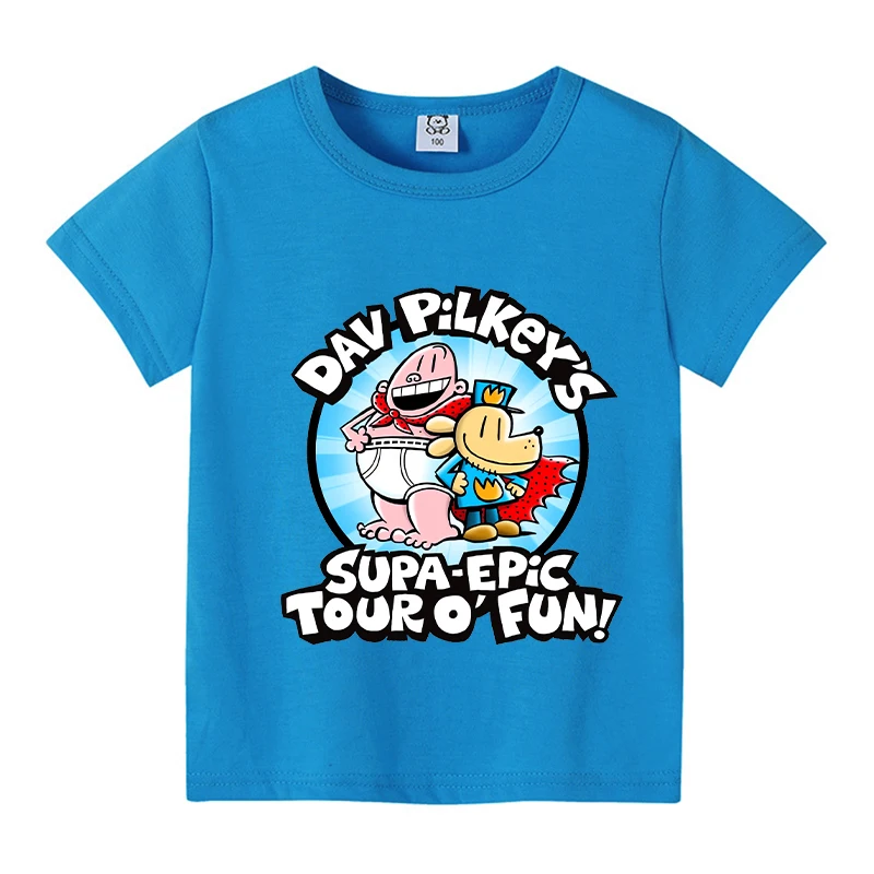 New Dog Man Kids T-shirts Cute Cartoon Figure Graphic T-shirt Kawaii Baby Boys Casuals Short Sleeves Tops 2025 Children clothes 6