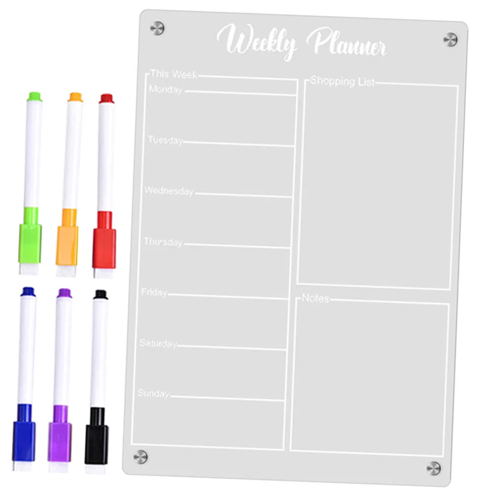 

Weekly Reminder Erasable Schedule Acrylic Calendar For Fridge Calendar Dry Erase Board For Schedule Reminder Refrigerator