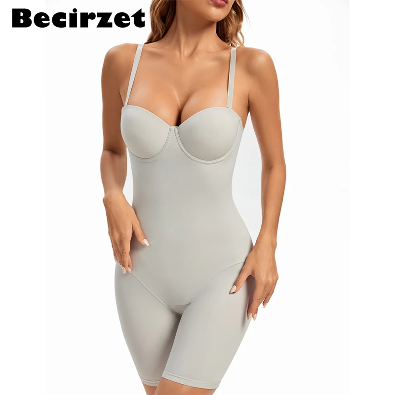  Underwire White Bodysuit Women Shapers Stretch Solid