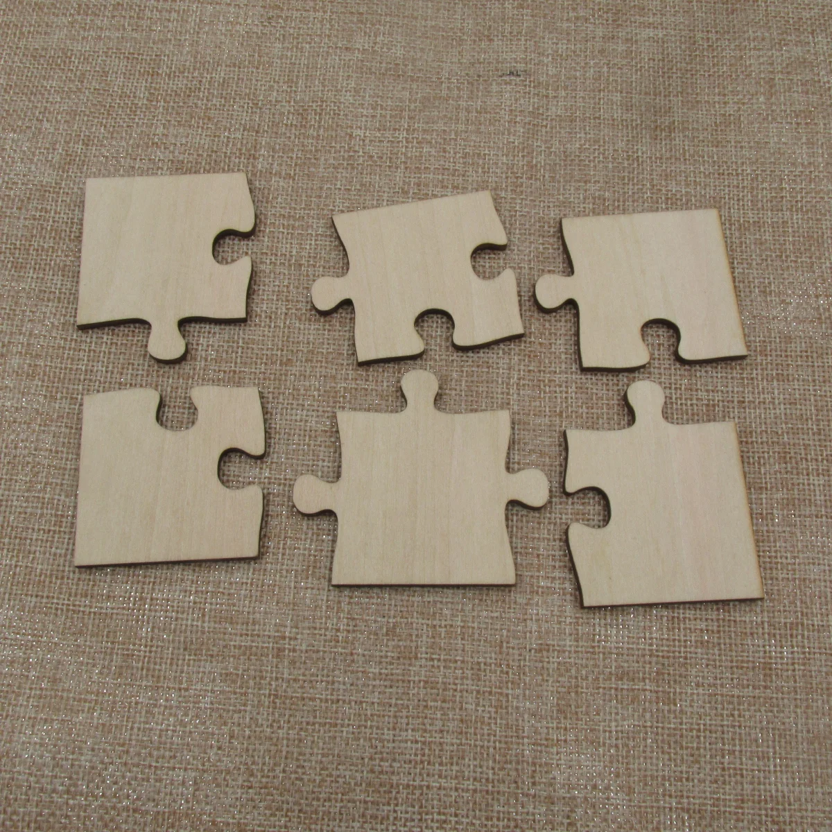 Setof6PieceUnfinishedBlankWoodenPuzzleCreateYourOwnWood