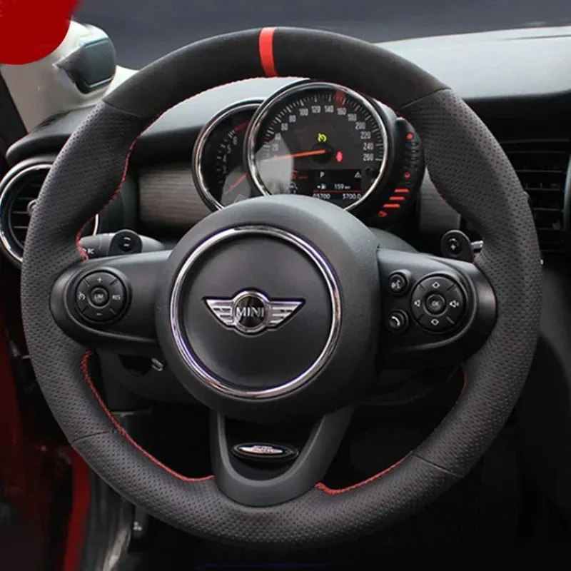 

100% подходит для Mini JCW Clubman JCW Convertible JCW Countryman прошитая вручную натуральная кожа замша Нескользящая фотокожа