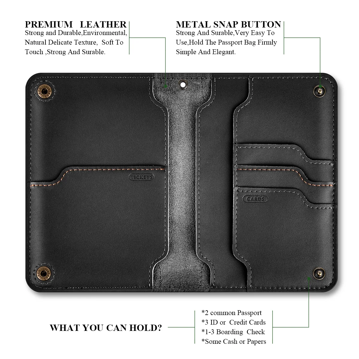 Designer Soft Leather Men Passport Cover Split Leather Business