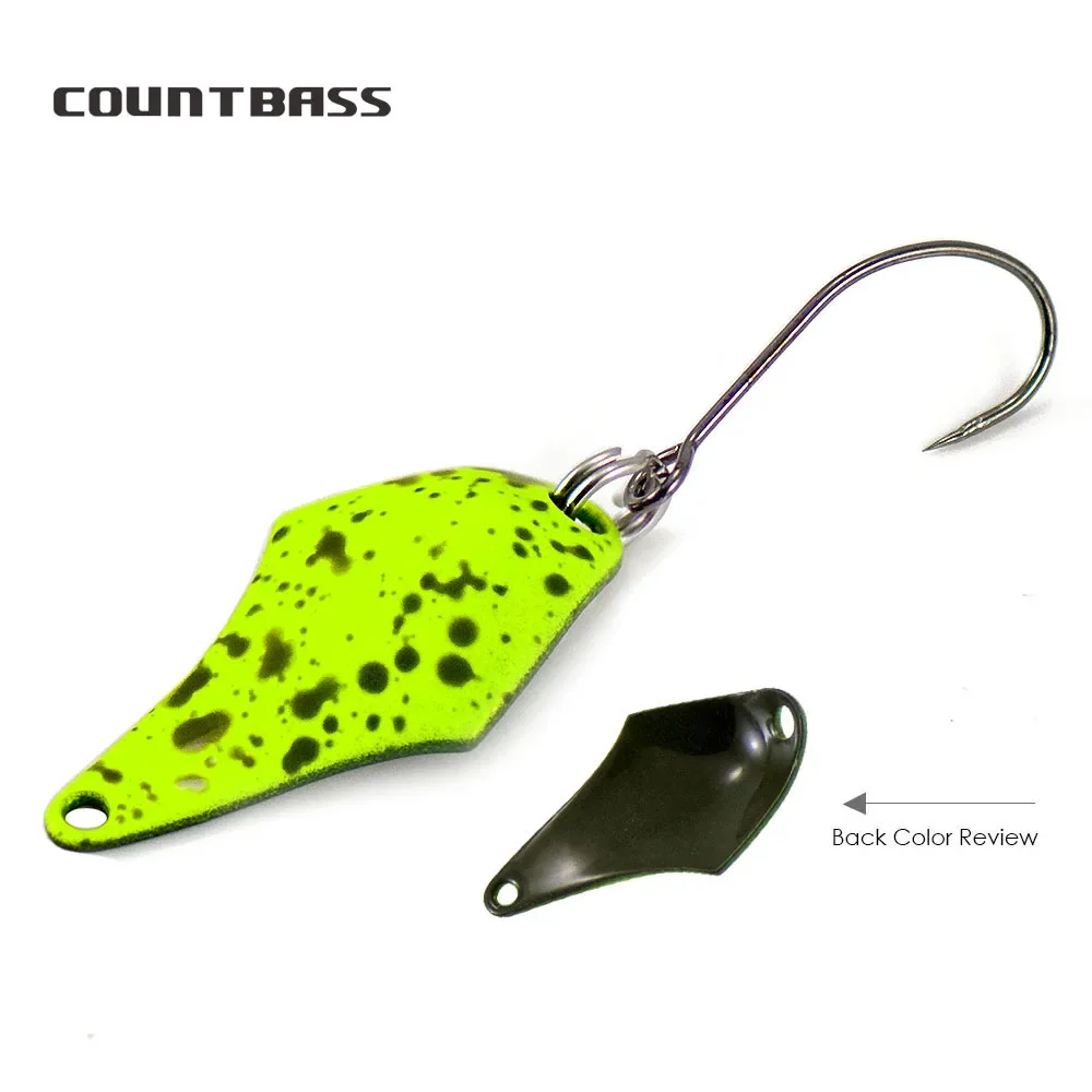 COUNTBASS 5/64oz 2g Casting Löffel mit Widerhaken Lachs Forelle Hecht Bass Metall Messing Angelköder