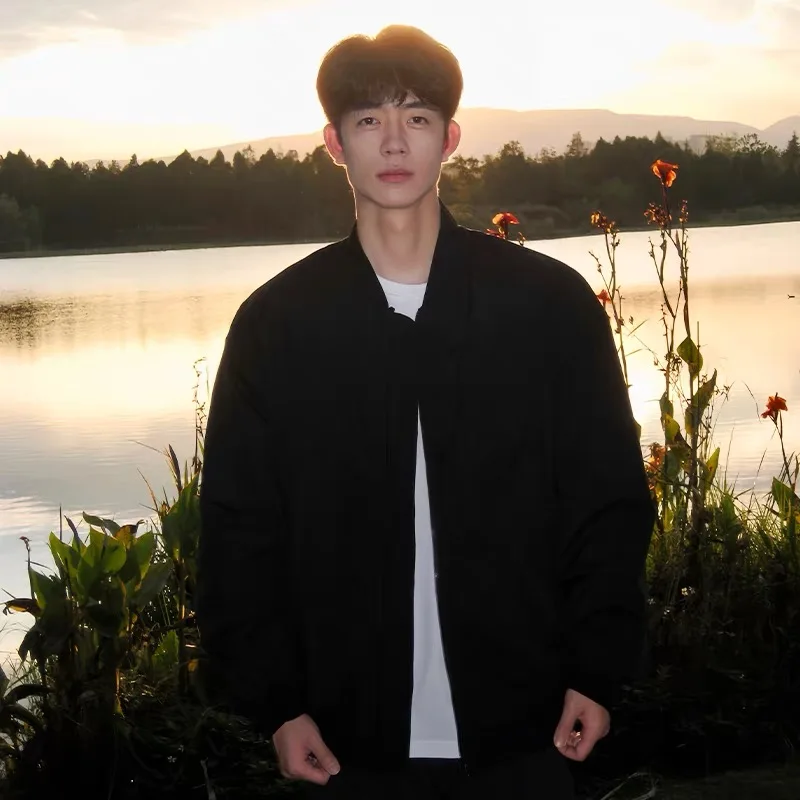 따뜻한 면 재킷 남성용 야구 스타일 겨울 코트 파일럿 작업복 재킷 소년용 가을 겨울 루즈핏 긴팔 지퍼