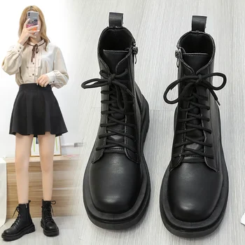 New Women's Platform Shoes Autumn Round Toe Side Zipper Ankle Boots for Women Casual Sneakers Outdoor Women's Platform Boots