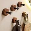 5/3/1Pcs Solid Wood Hooks Wall Mounted Clothes Scarf Hat Coat Hook Simple Room Decor Storage Hanger Towel Rack Home Organizer 2