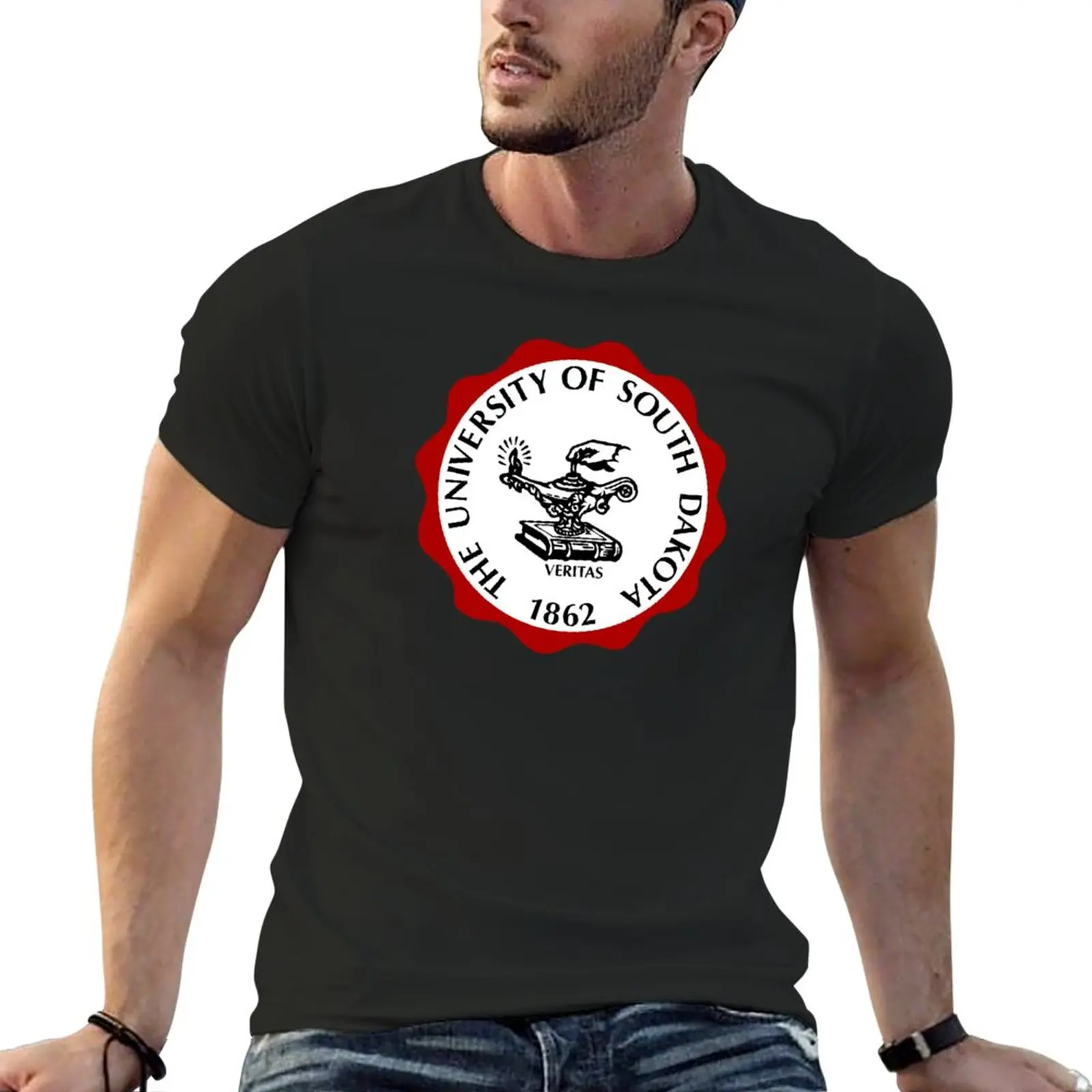 

New University of South Dakota seal T-Shirt vintage clothes custom t shirt cute tops mens t shirt graphic