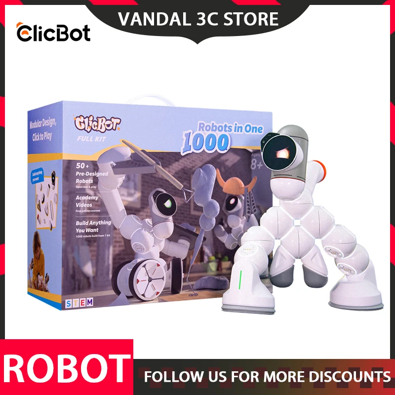 

Clicbot Intelligent Robot Modular Splicing Ai Program Kid Puzzle Toys Model Desktop Electronic Pet Robot Accompany Xmas Gift Toy