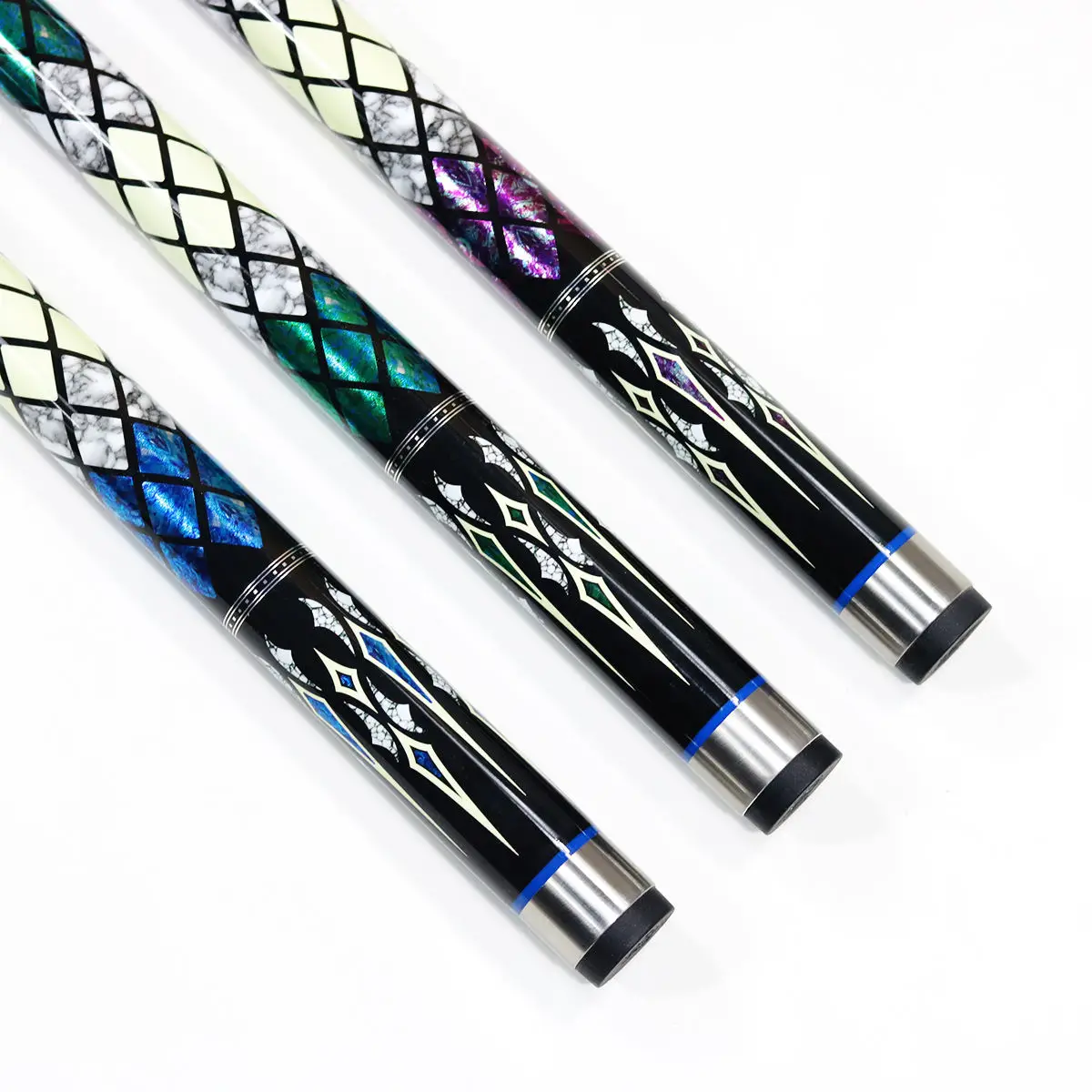 Billiards Cue Maple Shaft Stainless Steel Joint 1/2-PC 12.5 mm Tip