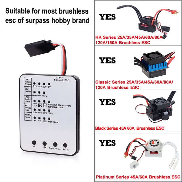 Carte De Programmation Pour Contrôleur Brushless RC - 61 X 48 Mm - Réglage Démarrage, Freinage, Coupure Basse Tension