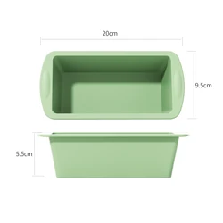 Silicone Nonstick Rectangle Baking Molds - Easy Release Mini Loaf and Cake Pans (YH1194green)