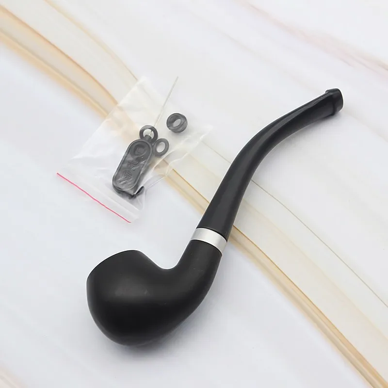 Tobacco Pipe Herb Smoking Pipe Smoking Pipe Mini Portable Smoking Pipe Black Delicate Smoking Tobacco Pipe Filter Cigarette Holder Friend Family Gift Men Necessary Supplies