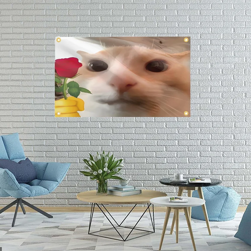 新品】絵画 タペストリー 猫 花柄 タイル アンティーク 新品】絵画