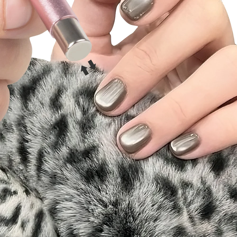Nail Art Double-Ended Magnetic Tool with Cylindrical Aluminum Handle