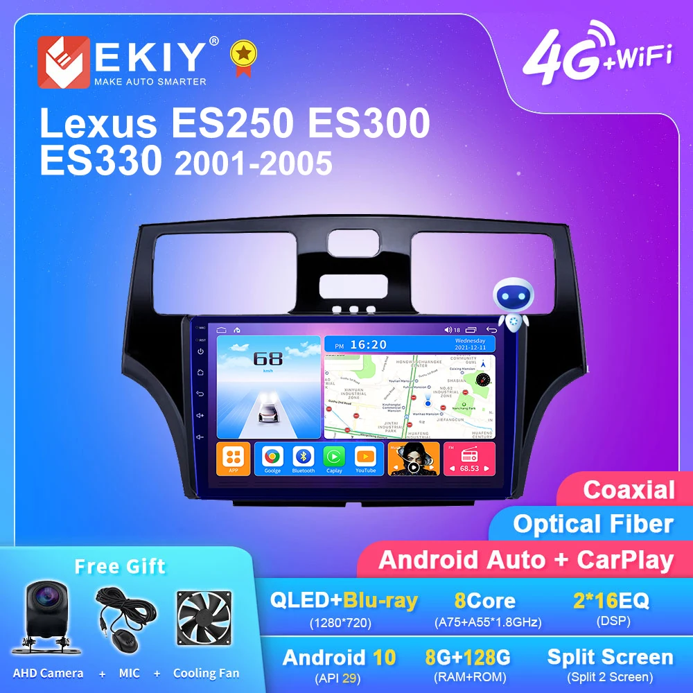 

EKIY T7 Android 10.0 Carplay Car Radio For Lexus ES300 ES330 XV30 ES250 2001 - 2006 Autoradio 2Din Navigation GPS 4G Head Unit