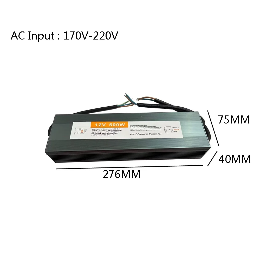 Fuente de alimentación impermeable IP67 Transformador de iluminación CA 110 V ~ 220 V a CC 12 V 24 V Controlador LED 10 W 20 W 50 W 100 W 400 W Adaptador para exteriores