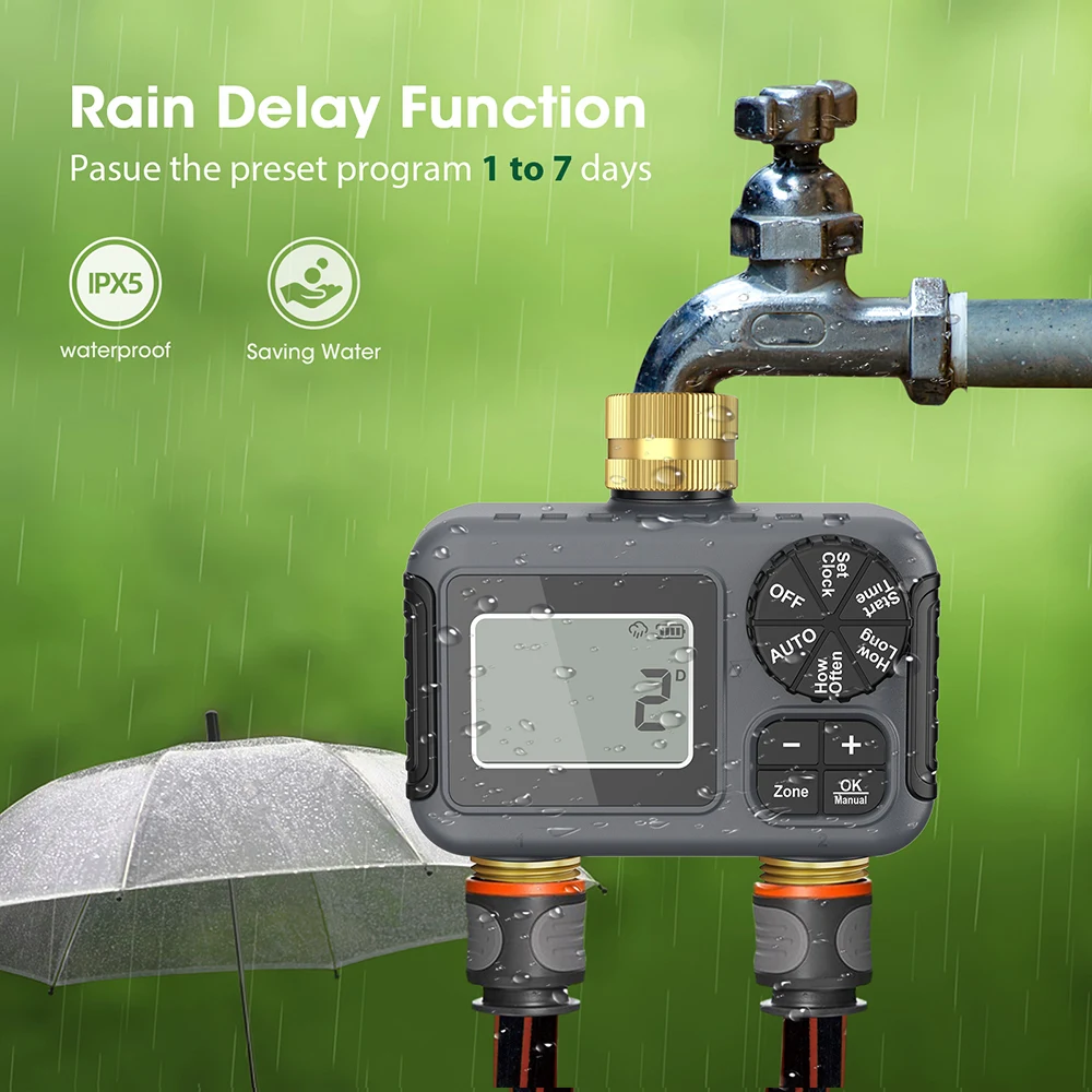 2 Zone Digital Water Timer Irrigation System
