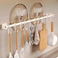 Kitchen Utensil Rack Pots and Pans Hanging Rack, Wall Mounted Stainless Steel Lid Cooking Utensil Hanger Sliding Hooks for Spoon 2