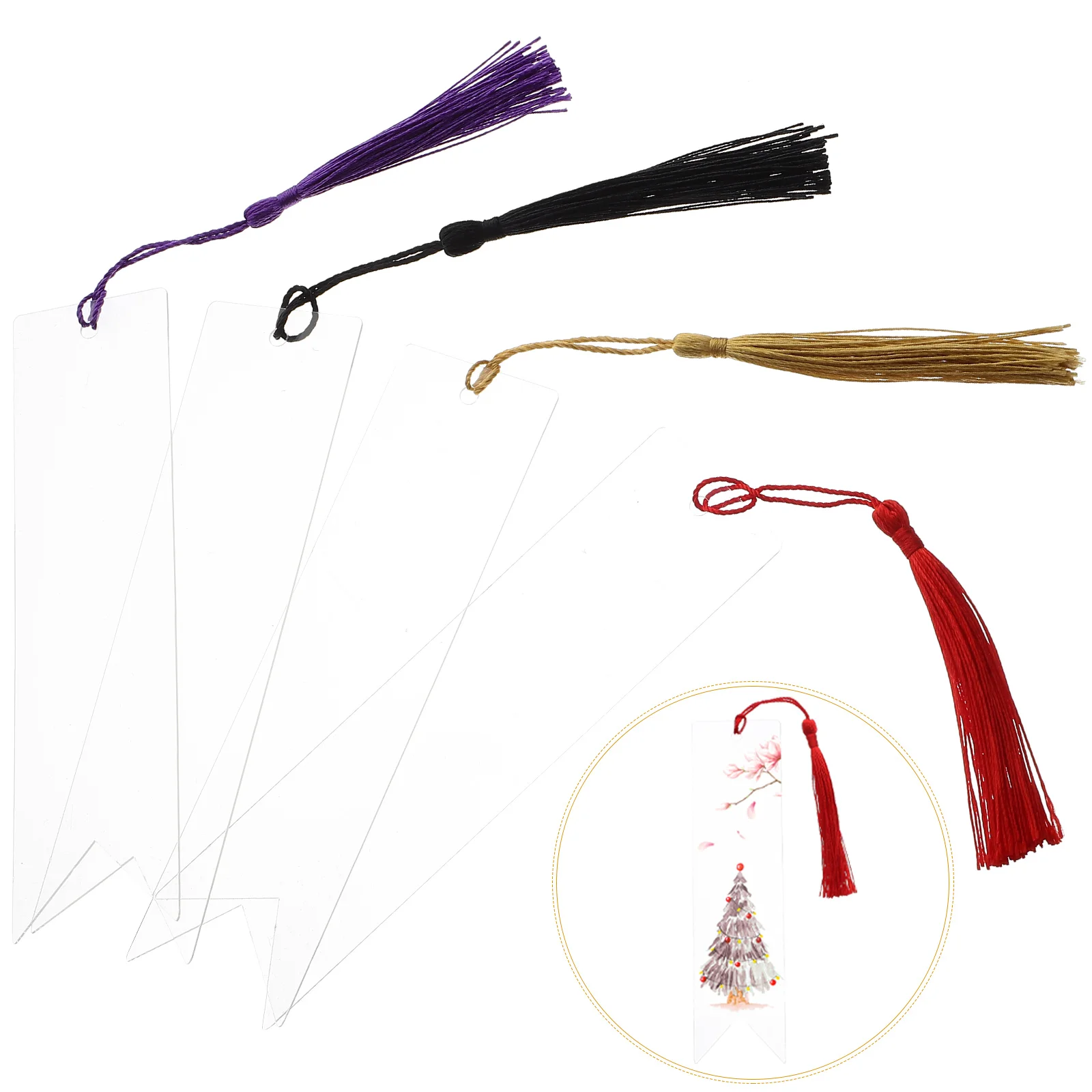 

Acrylic Bookmark Clear Bookmarks Delicate Tassels Pendant Blank Reading Supply Gift