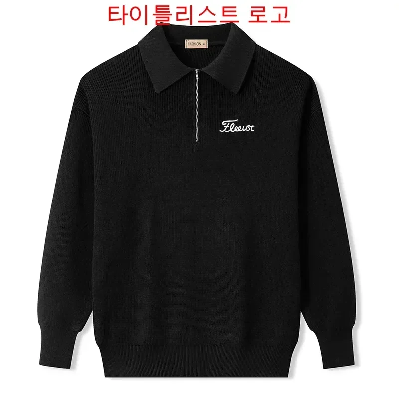 

titleisi - Men's Knitted Golf Sweater, Outdoor Sports Golf Wear, warm jumper, Men's Golf Jacket, Autumn/Winter new, 2023