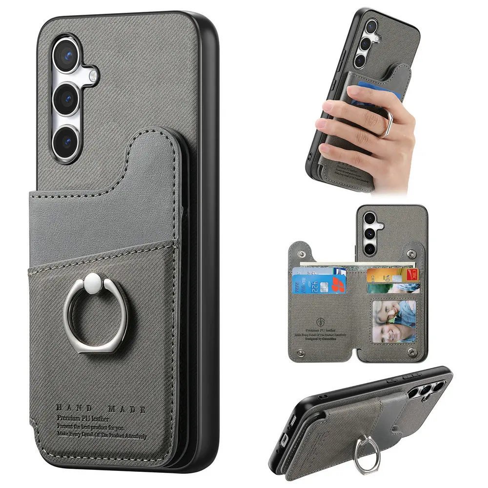 RFID Leather Wallet Case with Ring Holder