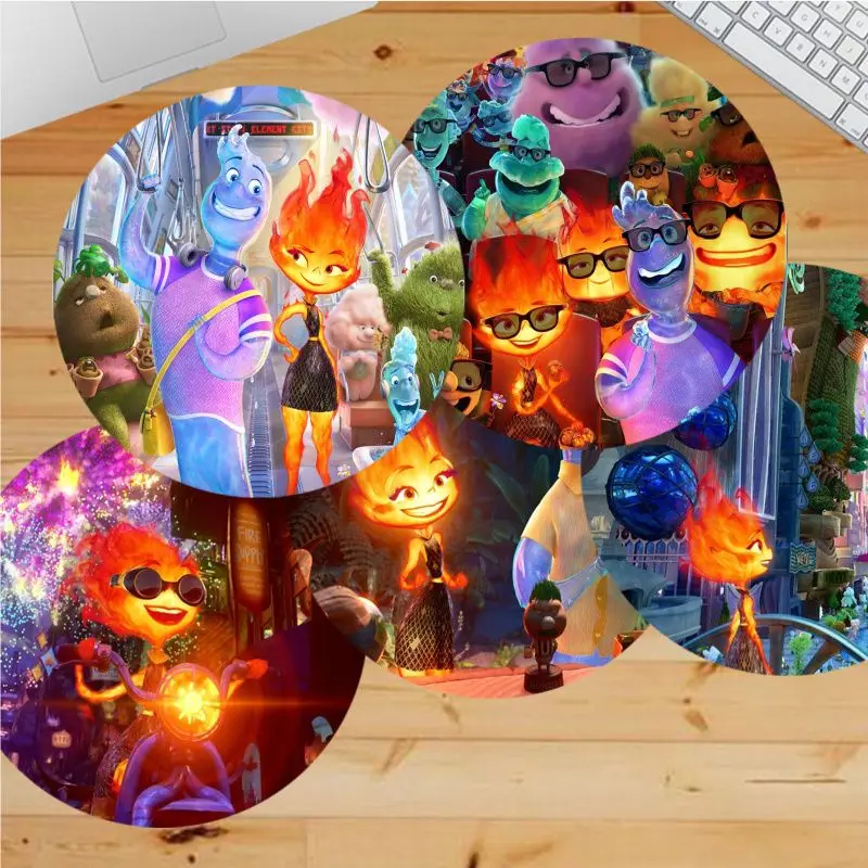

Disney Elemental Mousepad DIY Round Thickened Mouse Pad Oversized Gaming Keyboard Table Mat Desk Set Accessories Desktop Mat