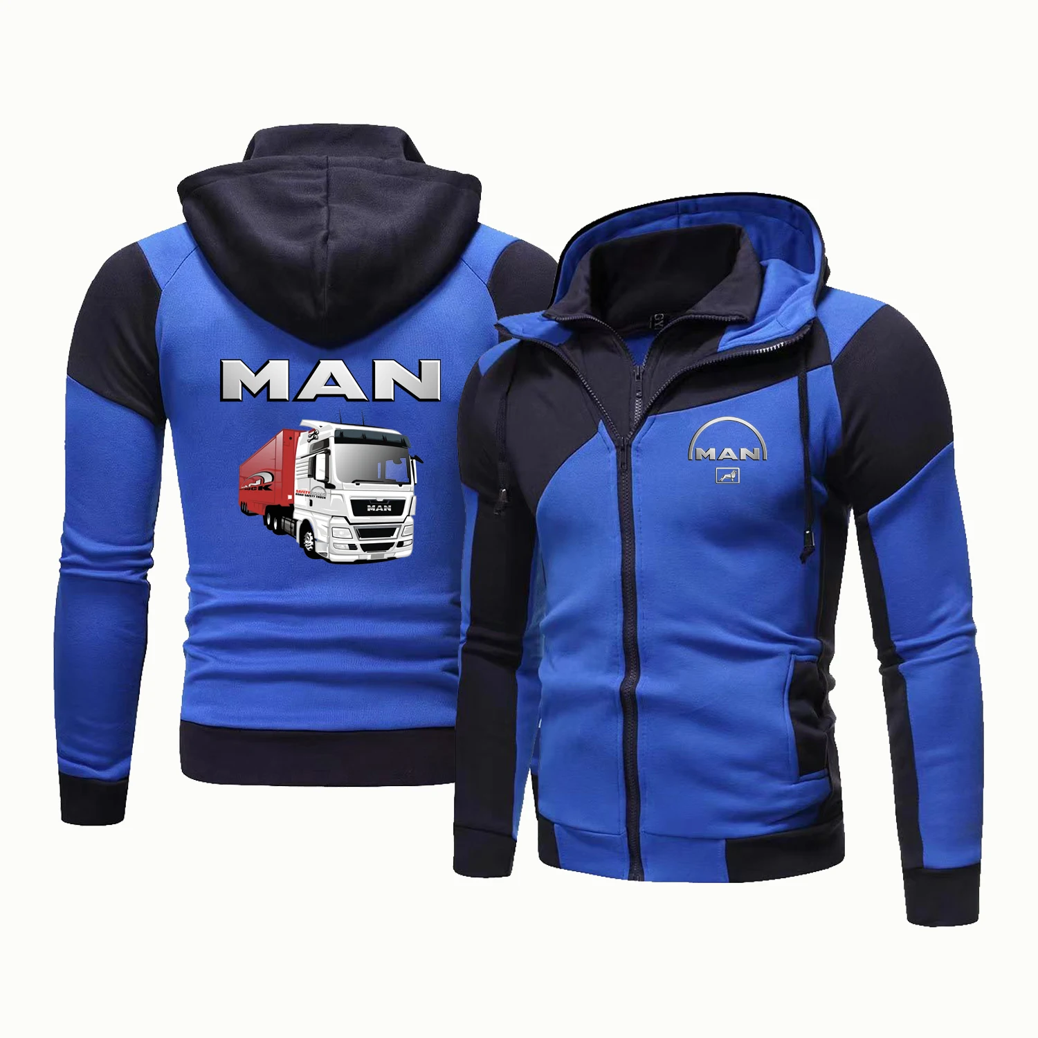 Brand Autumn Winter Hoodie Men's Truck MAN Car Brand Print Men's Zip Coat Hoodie and Sweatshirt Casual Jacket