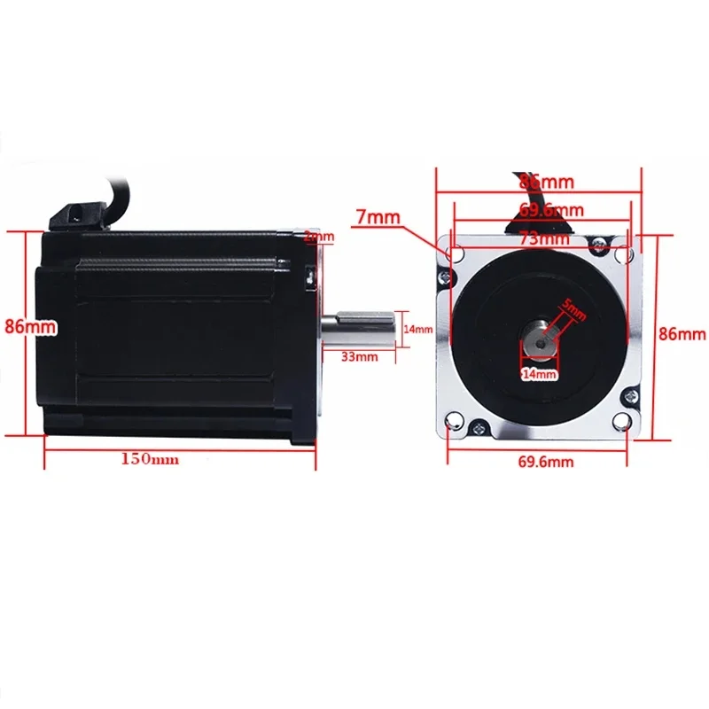 스테퍼 모터(86BYG250H, 12NM) + Nema 57, 86, 23, 34 스테퍼 모터용 팬 냉각 기능이 있는 DMA860H 드라이버