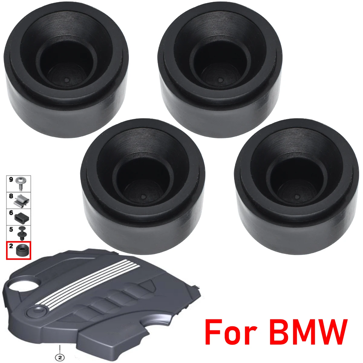 Engine Cover Trim Rubber Mountings