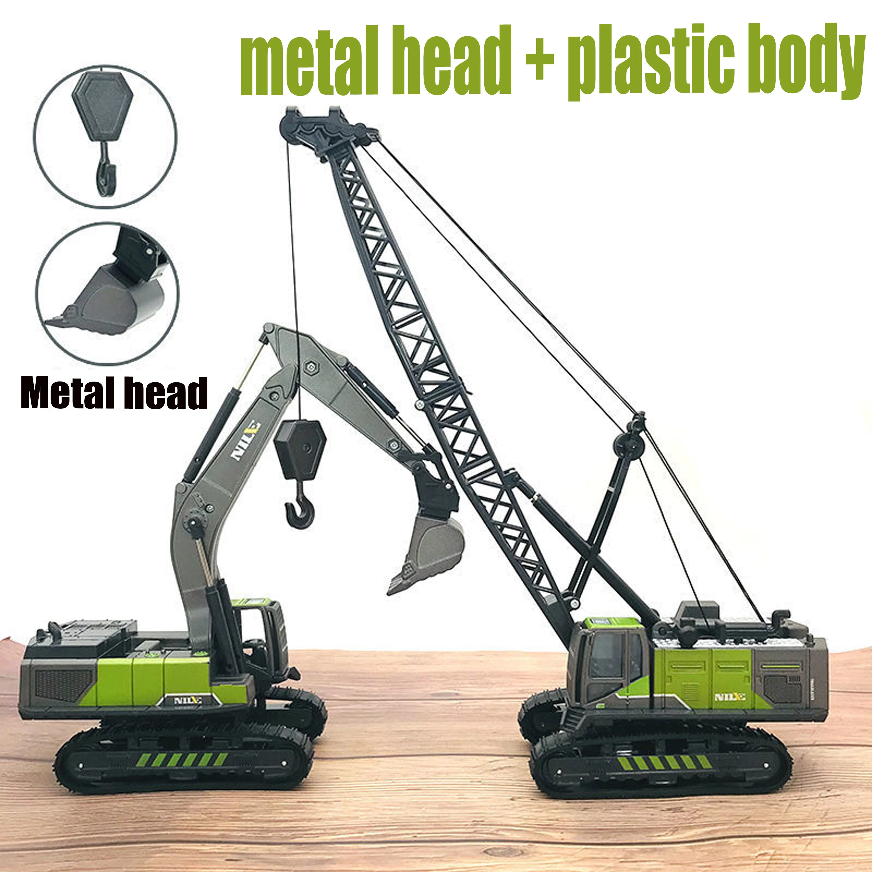 Alloy Trucks Model 1/50 Engineering Vehicle Toys Simulation Bulldozer Excavator Tractor Crane Collection Model Kids Gift