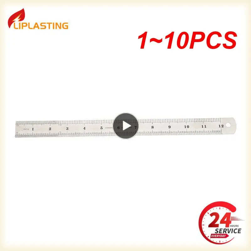 1~10PCS 15cm 6 Inch Ruler Precision Stainless Steel Metal Ruler Double-sided Learning Office Stationery Writing Supplies