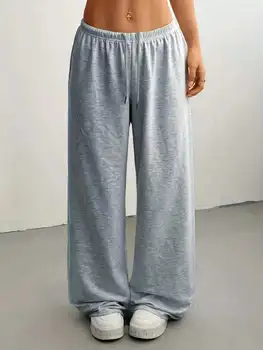 Ladies' casual wide leg jogging pants, drawstring elastic waistband, comfortable loose fit, spring/summer/autumn styles 1