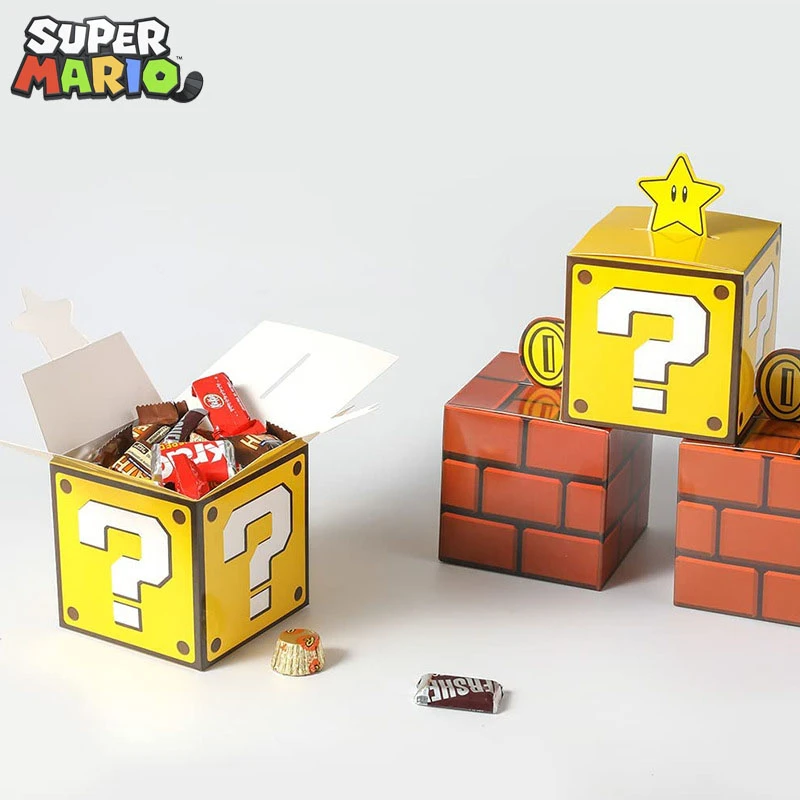 Super Marios Theme Partys Candy Box Game Prop Brick Image Decorative