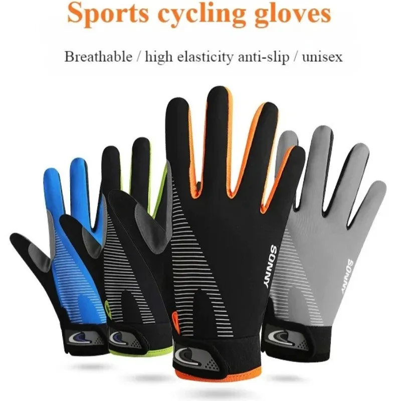 Cycling Gloves Sports Gloves Cycling Ice Silk Gloves Women Men Full Finger Outdoor Sports Running Gym Exercise Thin Breathable Touch Screen Mountaineering
