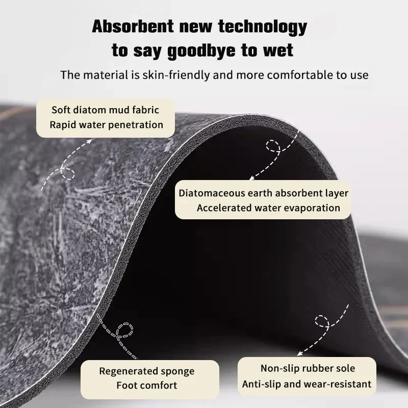 Diatomite Non-slip Floor Mat for Bathroom