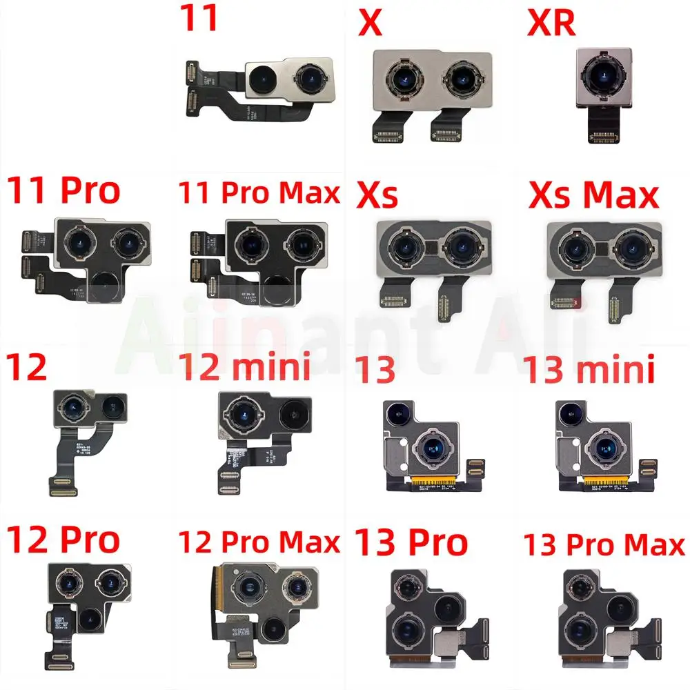 

AiinAnt Back Camera Moulds For iPhone X XR Xs 11 12 13 Pro Max mini Back Main Real Camera Flex Cable Repair Parts