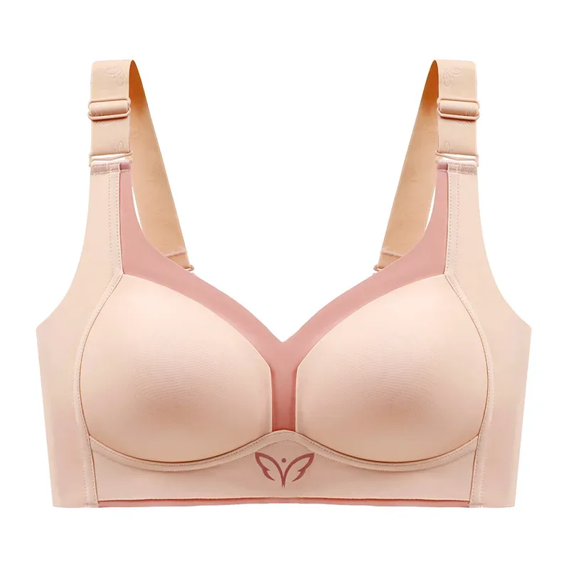 Gather Seamless Bras for Women Large Size Wireless Brassiere Lightly Lined Full Coverage Bra C D E Cup Soutien Gorge Femme