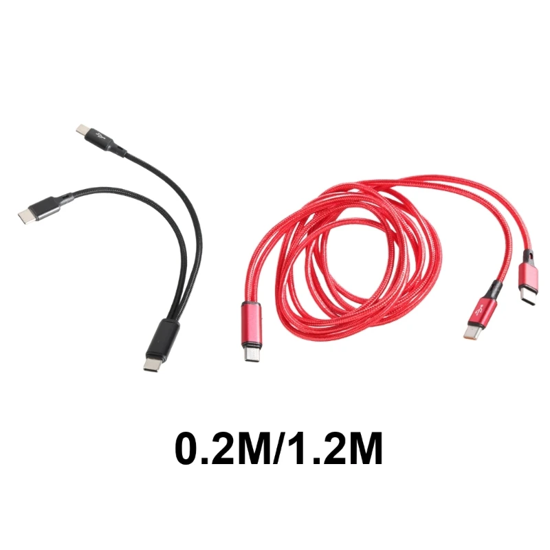 휴대용 USB C 남성 2개의 USB C 남성 Y 분배기 케이블 USB C 확장 분배기