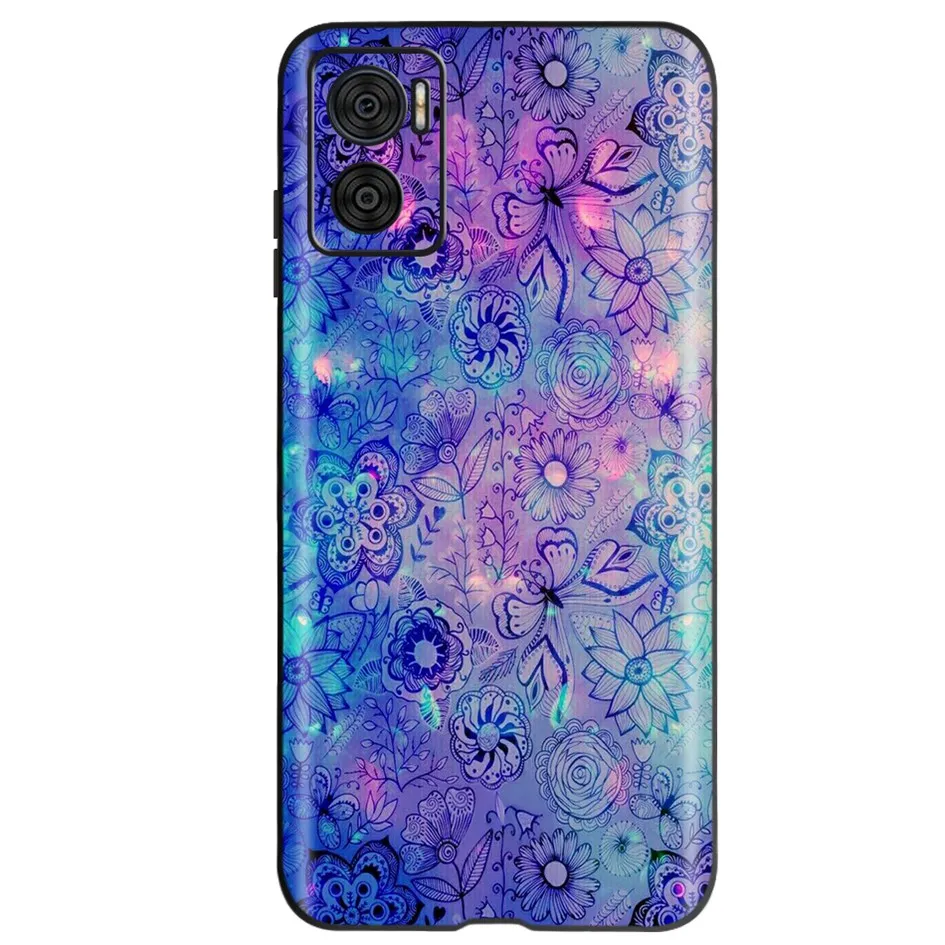 Elegant Flower Butterfly Soft Phone Case for Motorola Moto E Series