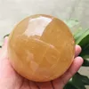 30-100MM Natural Citrine Calcite Quartz Crystal Sphere Ball Healing Gemston+base 2