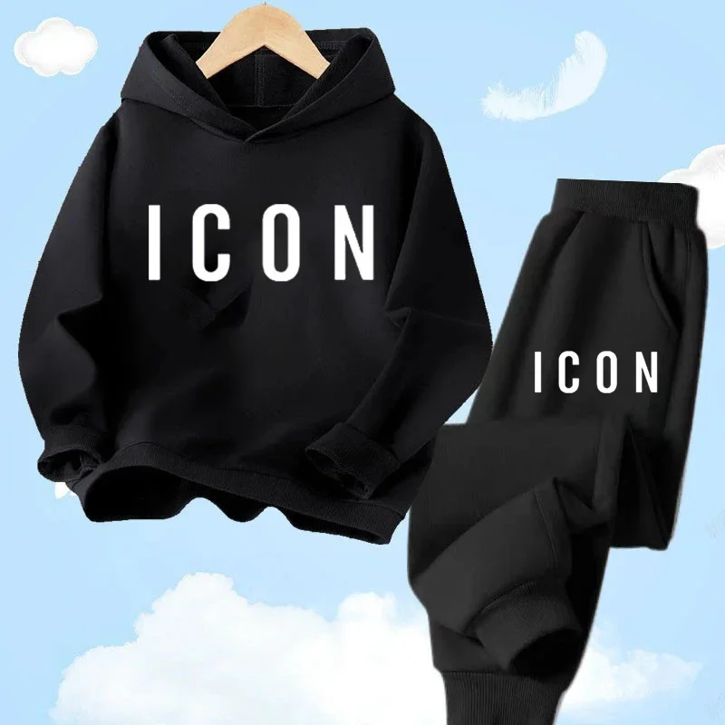

Kids Spring Autumn New Fashion Tracksuits 3-12 Years Boys and Girls Casual Sports Hoodie Tops+pants 2pcs Sets Children Clothes