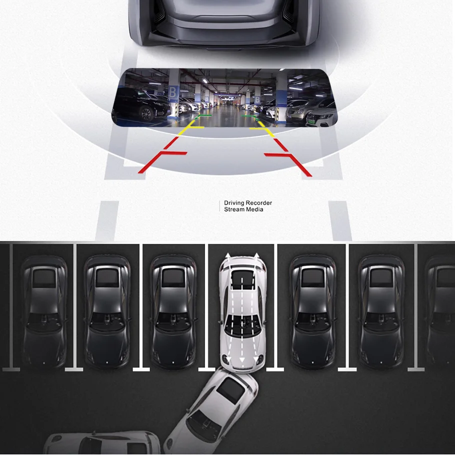 Car DVR WIFI 3 IN 1 Rear View Mirror Video Recorder 2.5K FHD 10 Inch Dash Cam Sony Lens 1440 Camera Streaming Rearview Mirror Car Dash Cam