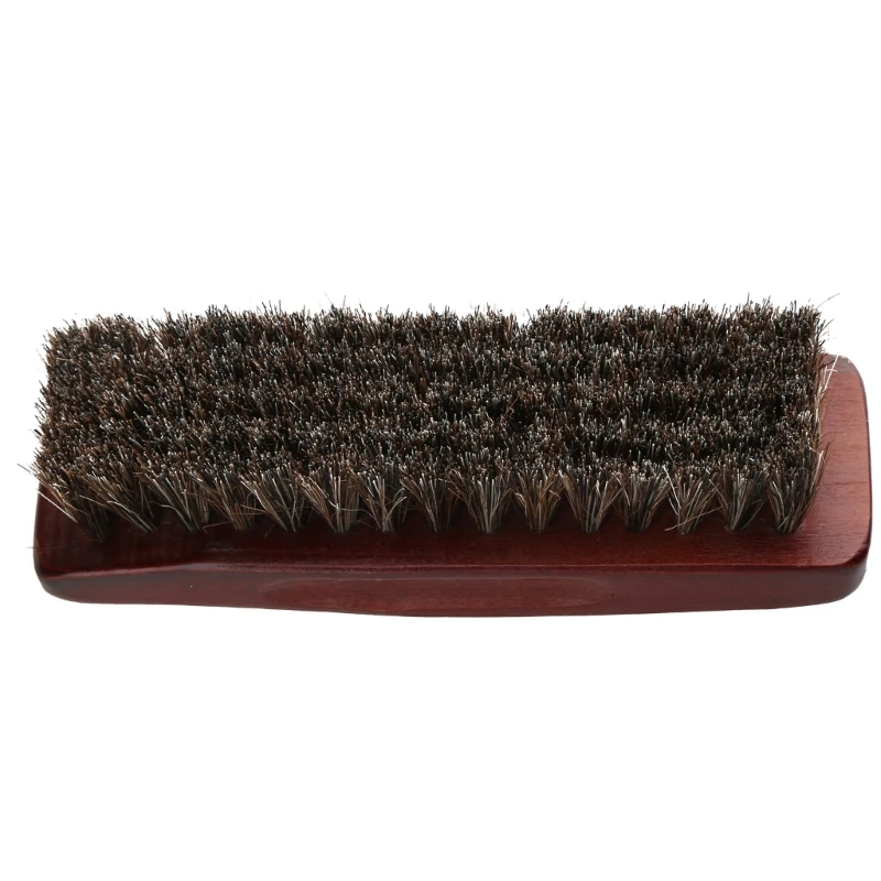 1pc Professional Wooden Handle Horse Hair Bristle Boot Shoes Buffing Brush 95AA 3