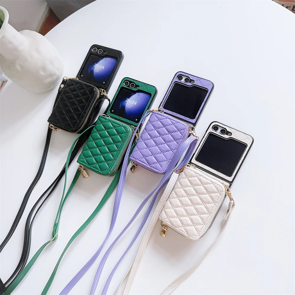 Leather Crossbody Zipper Wallet with Card Holder Phone Case
