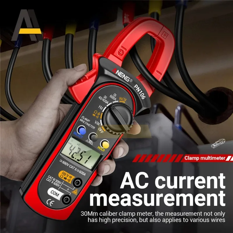 ANENG PN106 600A 클램프 미터 디지털 멀티미터 AC/DC 전류 전압 테스터 NCV True RMS 4000 카운트 전기 기술자용 도구