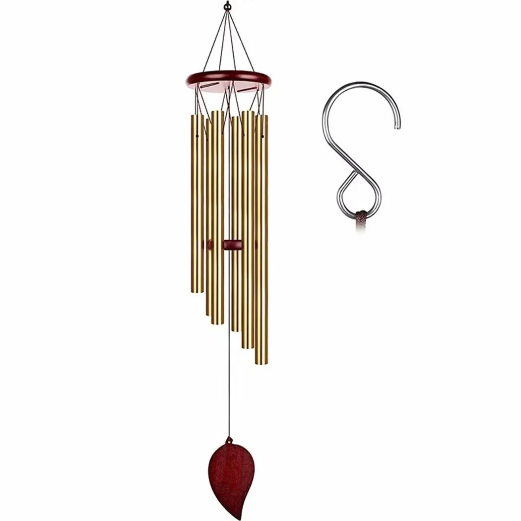 Silver 6 Tube Wind Chime Chapel Bells Wind Chimes Door Wall Hanging Ornament Home Garden Outdoor Decor Wind Chimes USEFUL 3
